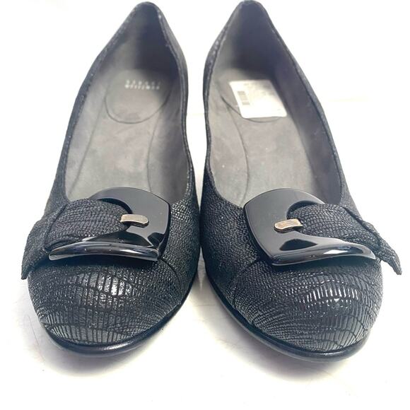 Stuart Weitzman Black Bucalina Covered Wedge Heel Size 9.5 - Picture 3 of 9
